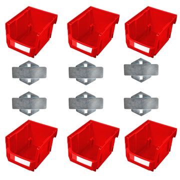 6Pcs Pegboard Compatible Workshop Storage Bin