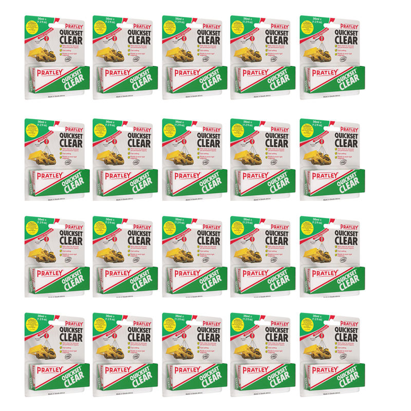 PRATLEY Adhesive Epoxy Quickset Clear 36ml ( 20 Pack )