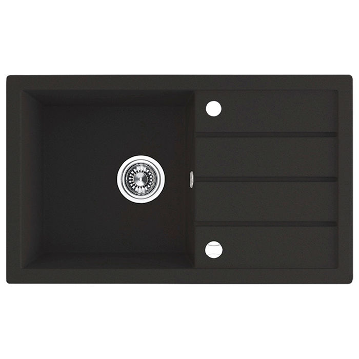 Trzynastka Granite Sink 1 Bowl with Drainer - Black