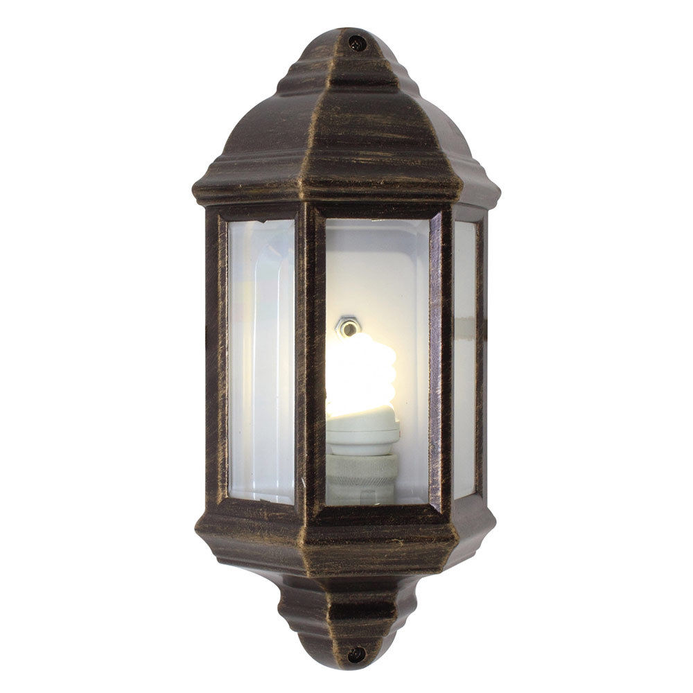 Eurolux - Lantern - 3 Panel - Half Wall - 1xE27 - Black Gold