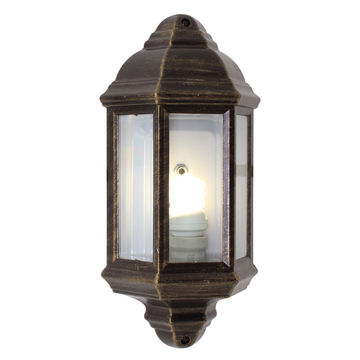 Eurolux - Lantern - 3 Panel - Half Wall - 1xE27 - Black Gold