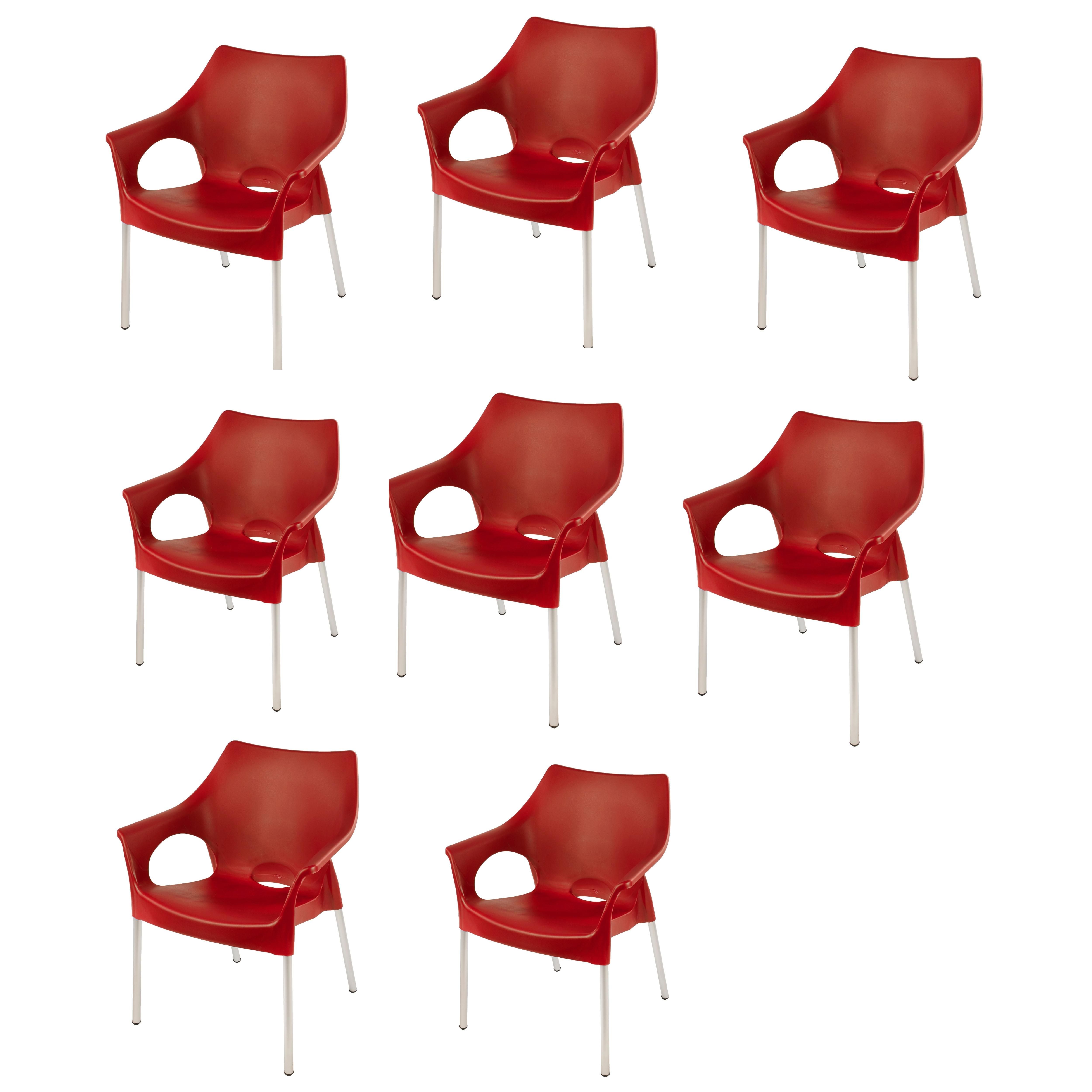 Dublin Bistro Chair - Bright Red - Set of 8