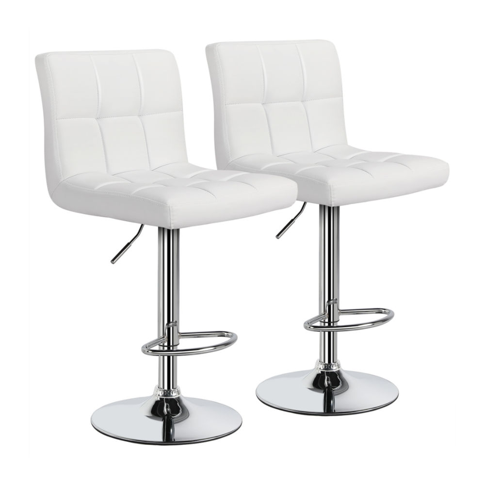 Bar Stools / Kitchen Counter Breakfast Chair/s- White- 2 Pack