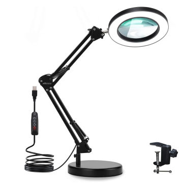 2 in 1 Desktop Magnifying Glass with LED Lamp