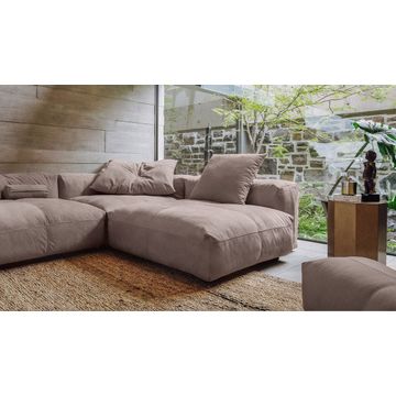 Figure It Out Furniture Leather U-Shape L Sofa Modular Faux Leather - Grey