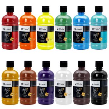 Artecho Acrylic Paint 12 colours - 500ml