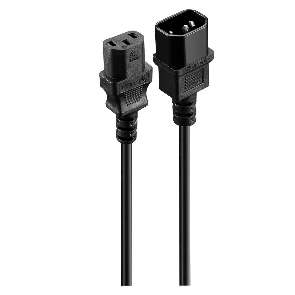 Volkano Presto series Power Cable 3 pin IEC extension 1.8m, 10A - black