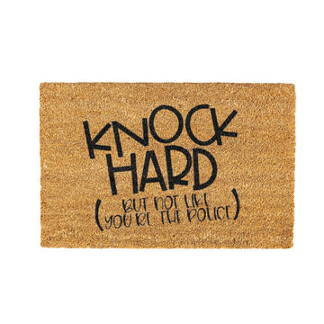 Knock Hard Coir Doormat Design 700 x 400 mm
