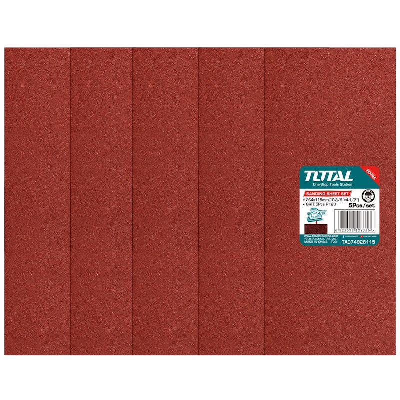 Total Tools Sanding Sheet Set 264X115mm, 5Pcs P120