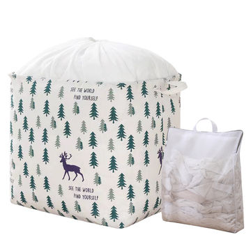 Linen Laundry Basket Collapsible Dustproof with Laundry Bag