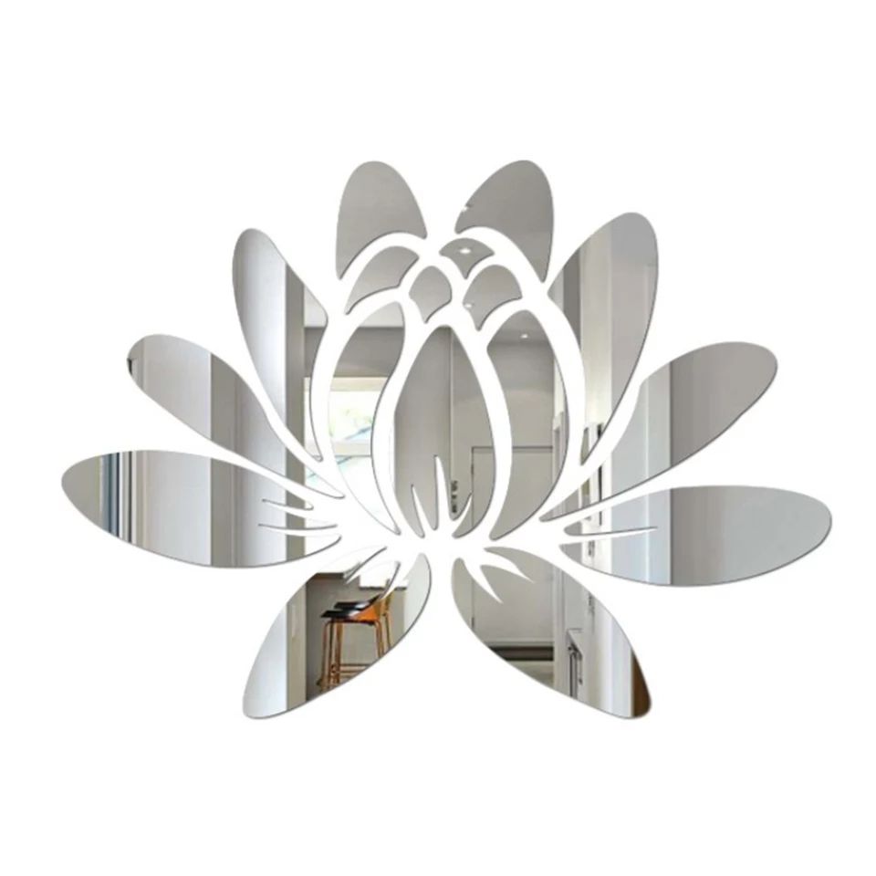Water Lilly Mirror Wall Art: 40x26cm