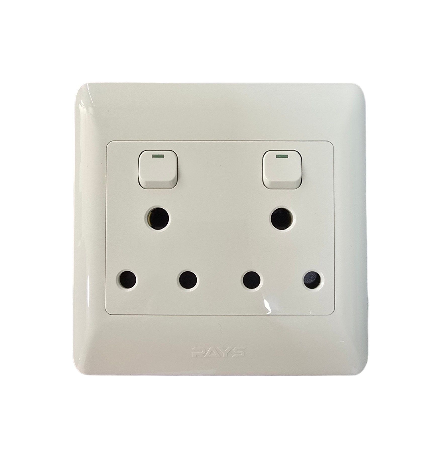 PAYS Double Wall Plug Socket 4x4 16A 250V - White