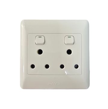 PAYS Double Wall Plug Socket 4x4 16A 250V - White