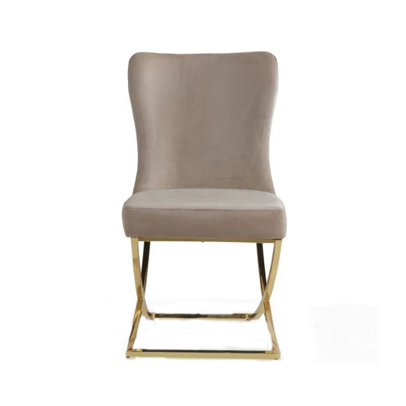 Daniela Velvet Dining Chair-Tan