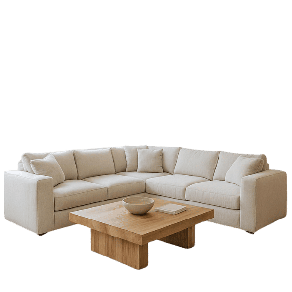 Innofurn-L-Shaped Fabric Sectional Couch