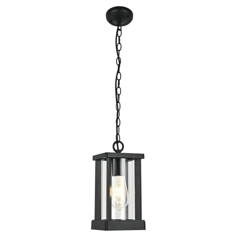 Aluminium and Clear Glass Pendant  1 x 60W ES
