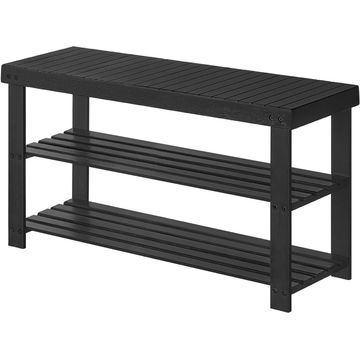3-Tier Bamboo Shoe Bench – Sturdy Entryway Organizer with Storage Shelves