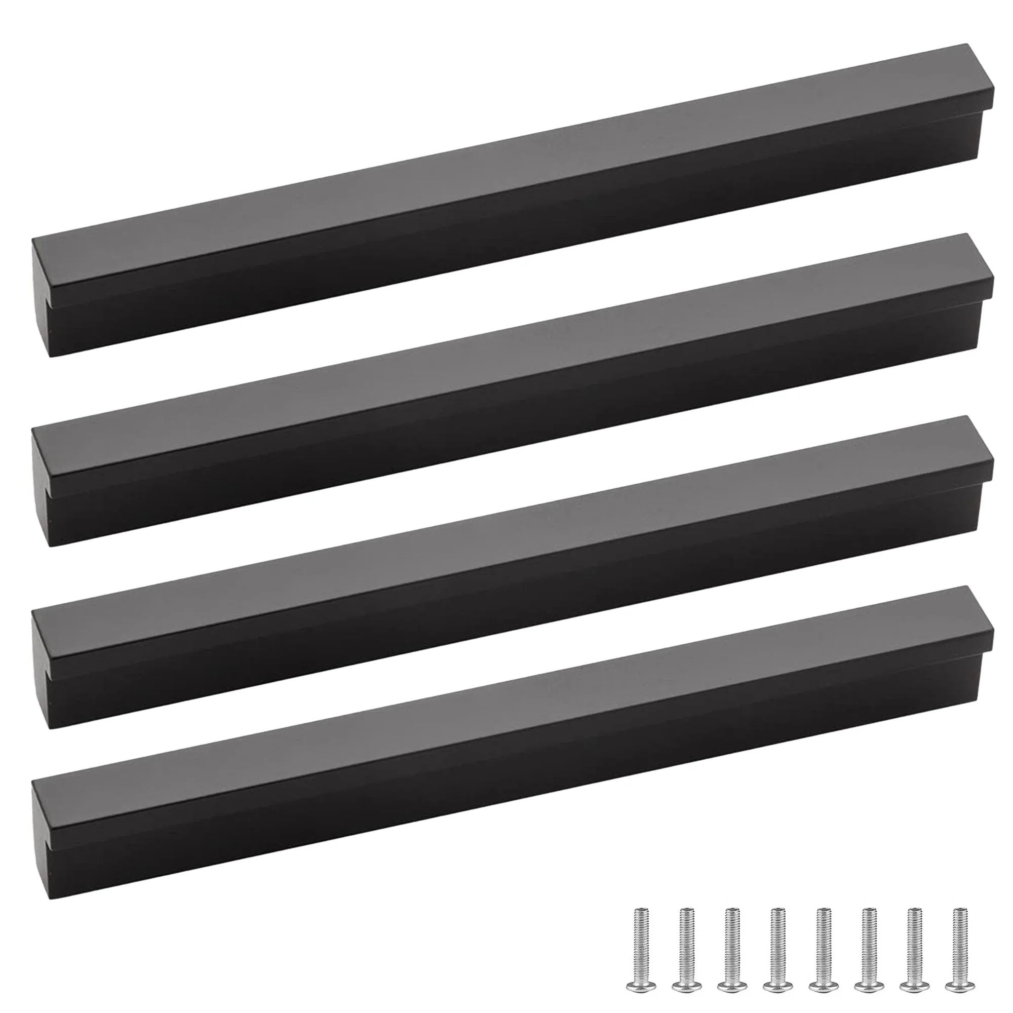 Pack of 4 Streamline Cabinet Handles Drawer Pulls - 20.5cm Black
