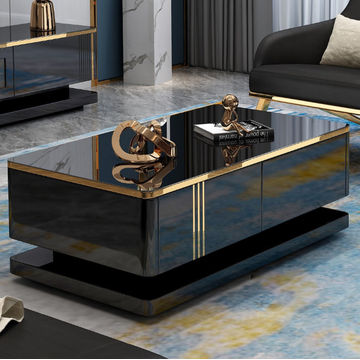 Kova Coffee Table Gloss -Black/Gold