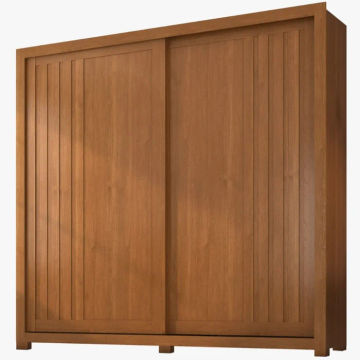 Versalles Slatted Wardrobe with 2 Sliding Doors and 6 Drawers-Cinnamon