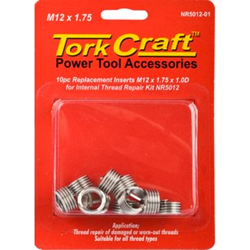 Thread Repair Kit M12 X 1.75 X 1.0D Repl. Inserts For Nr5012