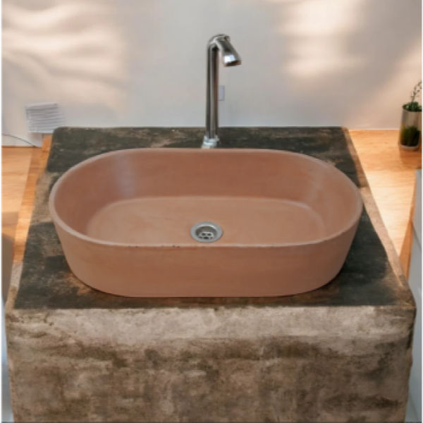 Gaia's Ark Bespoke Terracotta Concrete Basin/Sink 53x30x11.5cm