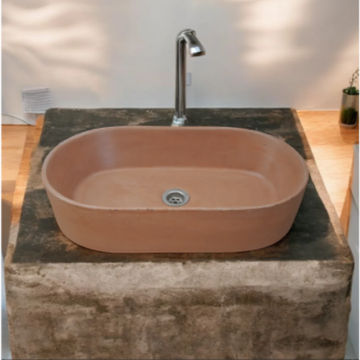 Gaia's Ark Bespoke Terracotta Concrete Basin/Sink 53x30x11.5cm