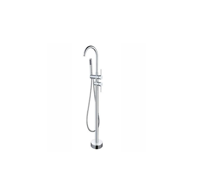Devario Premio Freestanding Bath Mixer Round Brass -Chrome