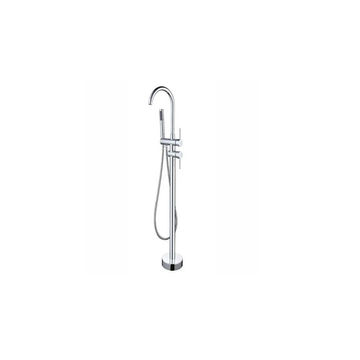 Devario Premio Freestanding Bath Mixer Round Brass -Chrome