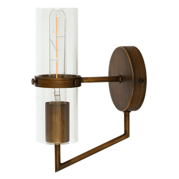 Florence 1 Light Brown/Gold Wall Light with Clear Glass