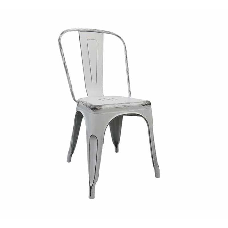 Vividitto - Rustic Tolix Chair -  White With Washed Black