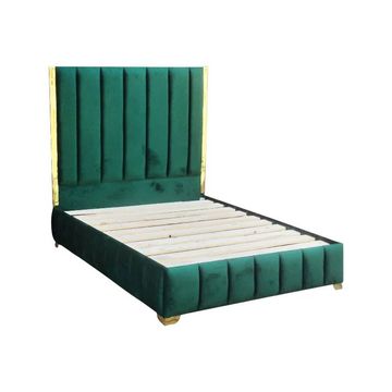 Nu Dekor - Aemilia Bed Base & Headboard - Three quarter - Emerald
