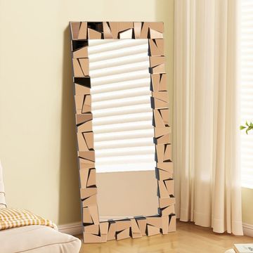 Glam Rectangle Full Length Floor Mirror - Amber