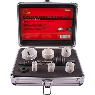 Holesaw Set 9Pc In Alum Case Bi-Metal 16 20 25 32 40 51Mm