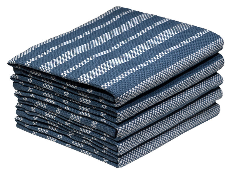 Bunty's Kitchen Towel - Design 2345 - 042x072cms - (05 Pc Pack) - Stripes - Lyons Blue