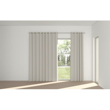 STUART GRAHAM READY MADE POLYESTER EYELET CURTAINS-COLOURWASH CANVAS 230 cm wide x 252 cm drop