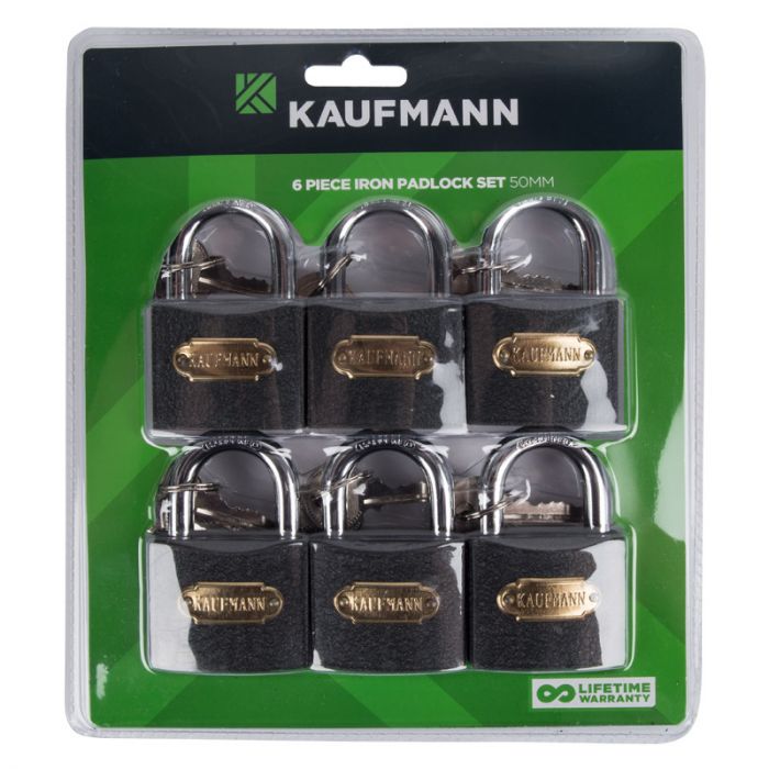 Kaufmann Lock Set - Steel - 50mm 6 Piece