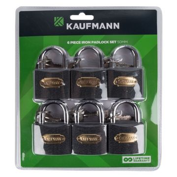 Kaufmann Lock Set - Steel - 50mm 6 Piece