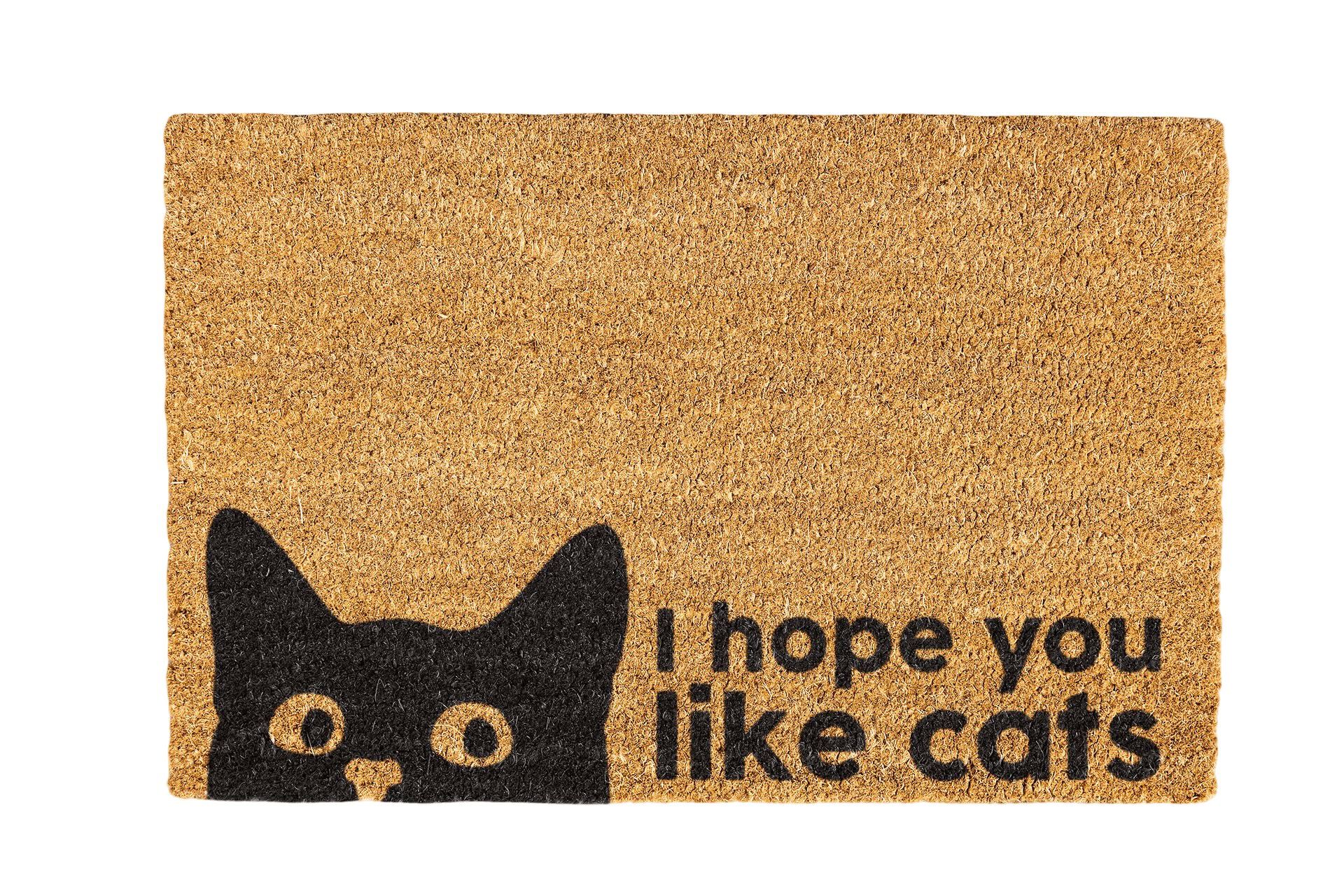I hope you like cats Coir Doormat Design 700 x 400mm