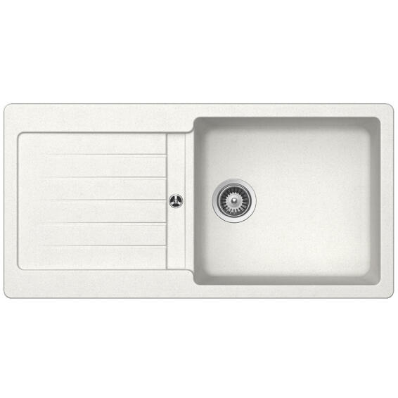 Frasa Kitchen Sink Enigma Single Bowl Single Drainer Quartz Resin Composite White L100Cm X W50Cm
