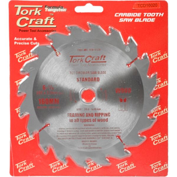 Blade Tct 160 X 20T 20/16 General Purpose Rip Wood