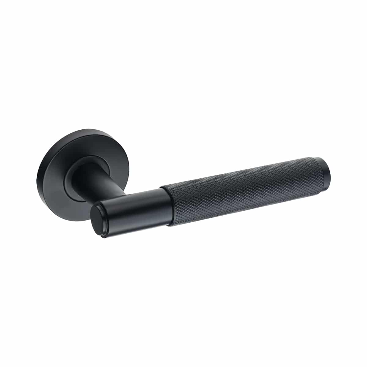 HEX KNURLED DOOR HANDLE MATT BLACK