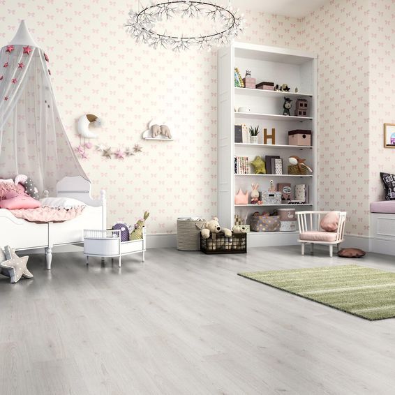 Laminate basic trend oak white 1376x193x6mm