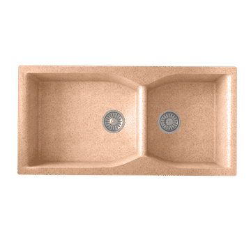 Rejoice Quartz Kitchen Sink Sandy Granite  Double Bowl