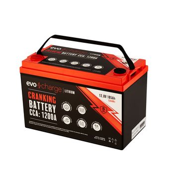 EvoCharge 12V 105Ah LiFePO4 Lithium Battery - Cranking