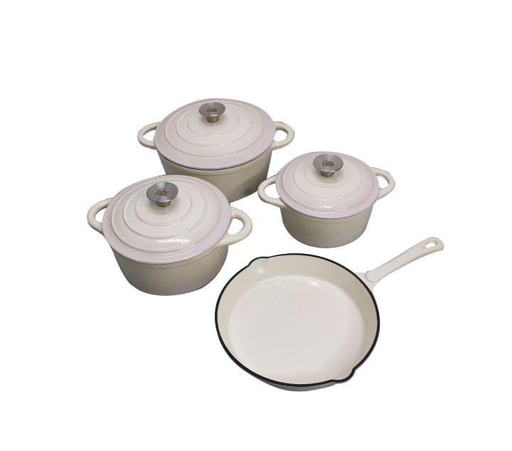 Authentic - 7 Piece New Design Dutch Pot Cookware Sets Cast Iron