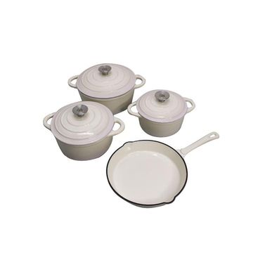 Authentic - 7 Piece New Design Dutch Pot Cookware Sets Cast Iron