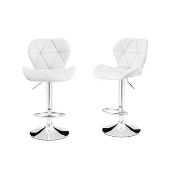 Bar Stool / Kitchen Chair Set of 2 CR 177 - White