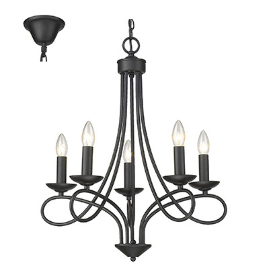5LT Chandelier Black E14 5x40w