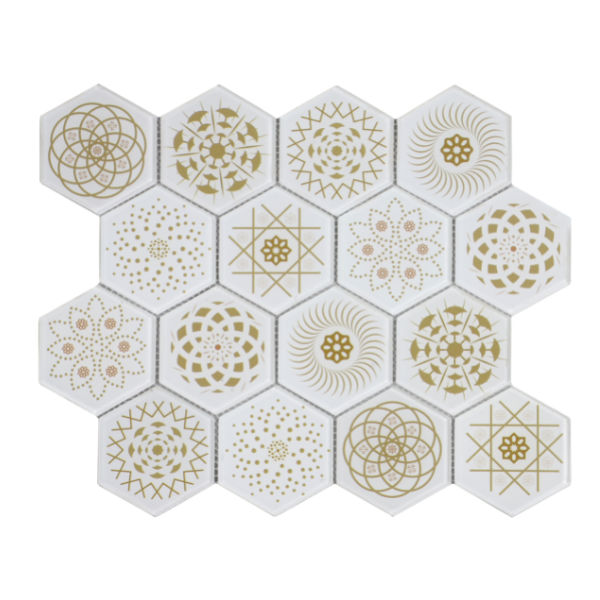 Mosaic Tile - Glass White Universe 340x280 (per sheet)